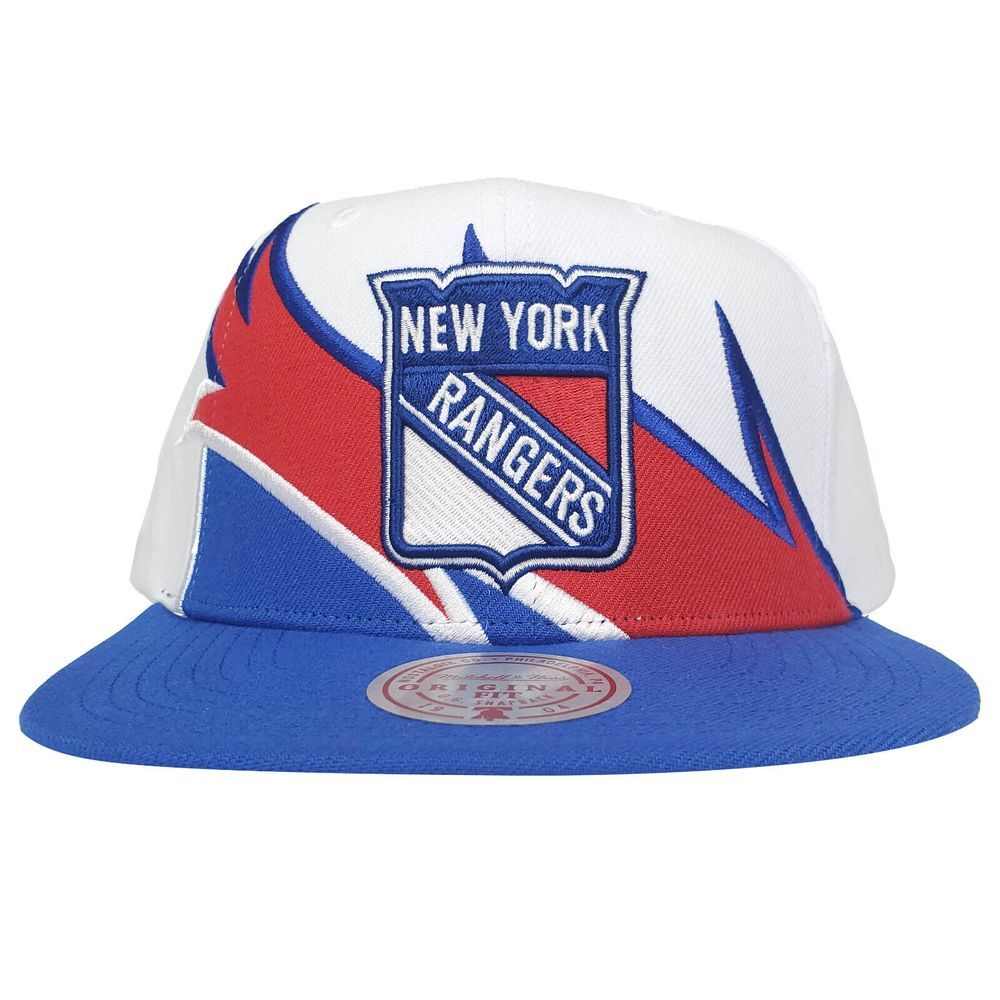 NY Rangers Mitchell & Ness NHL Snapback Hat Cap Waverunner 3D Logo White NWT